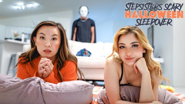 [StepSiblingsCaught] Demi Hawks, Kimmy Kimm Stepsisters Scary Halloween Sleepover